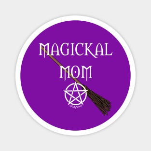 Magickal Mom Pentacle Broomstick Cheeky Witch® Magnet